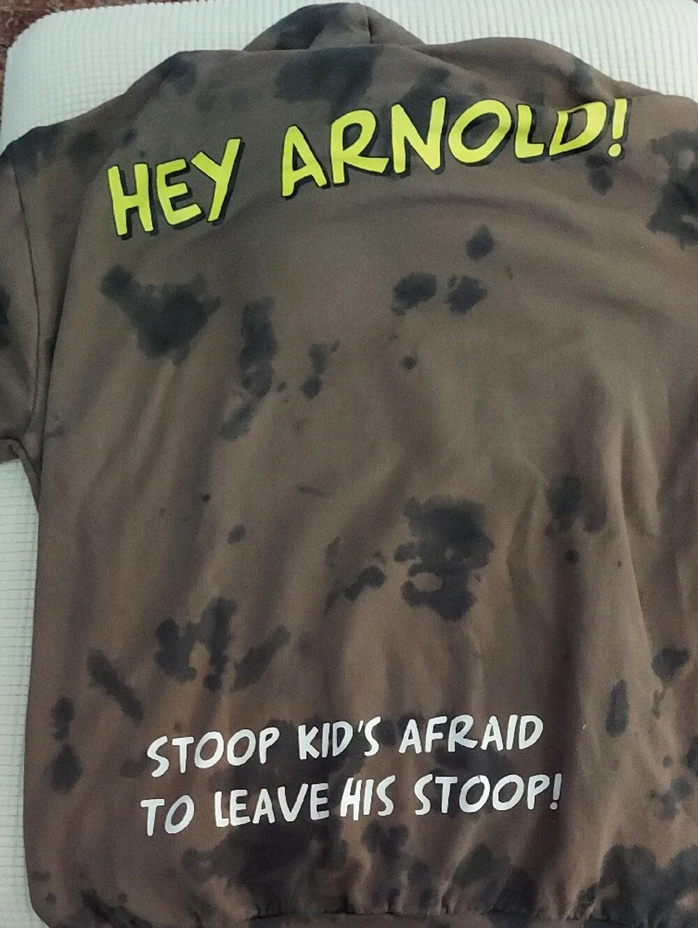 Nickelodeon Brown Tie-Dye Crewneck Hoodie with Cartoon Graphic